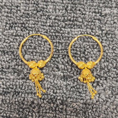 22k gold hoops dangling Jhumki Chandelier style Indian 22kt Earrings Jewelry for Women