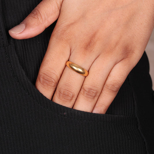 22k 22kt Band Ring Curved Band, Handmade Women Jewelry For Gift