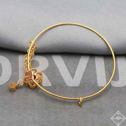 22k Yellow Bridal Wedding Nose Ring Hoop Ring for Nose, Royal Look,  K5322