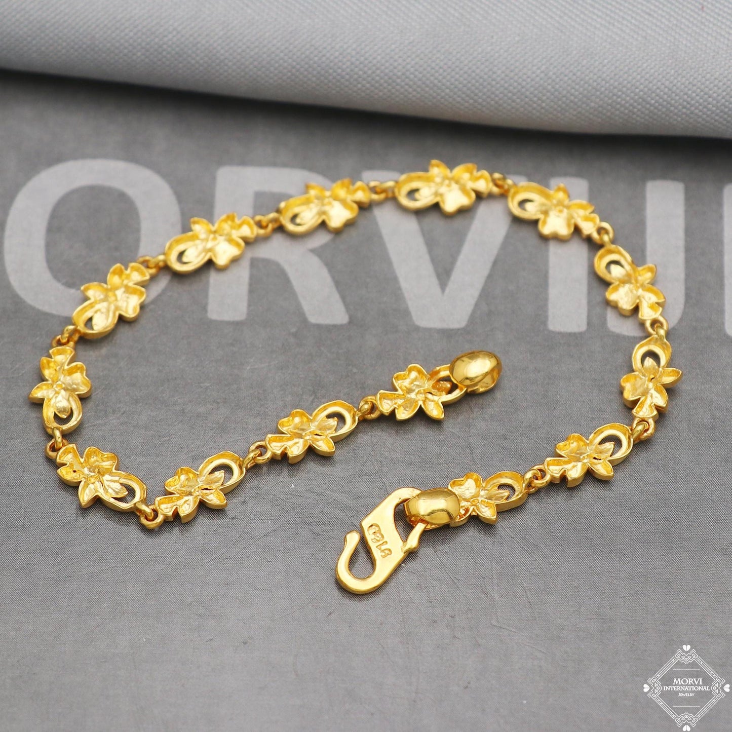 handcrafted 22k solid gold women bracelet 6.75 inches indian designer jewelry, k5343