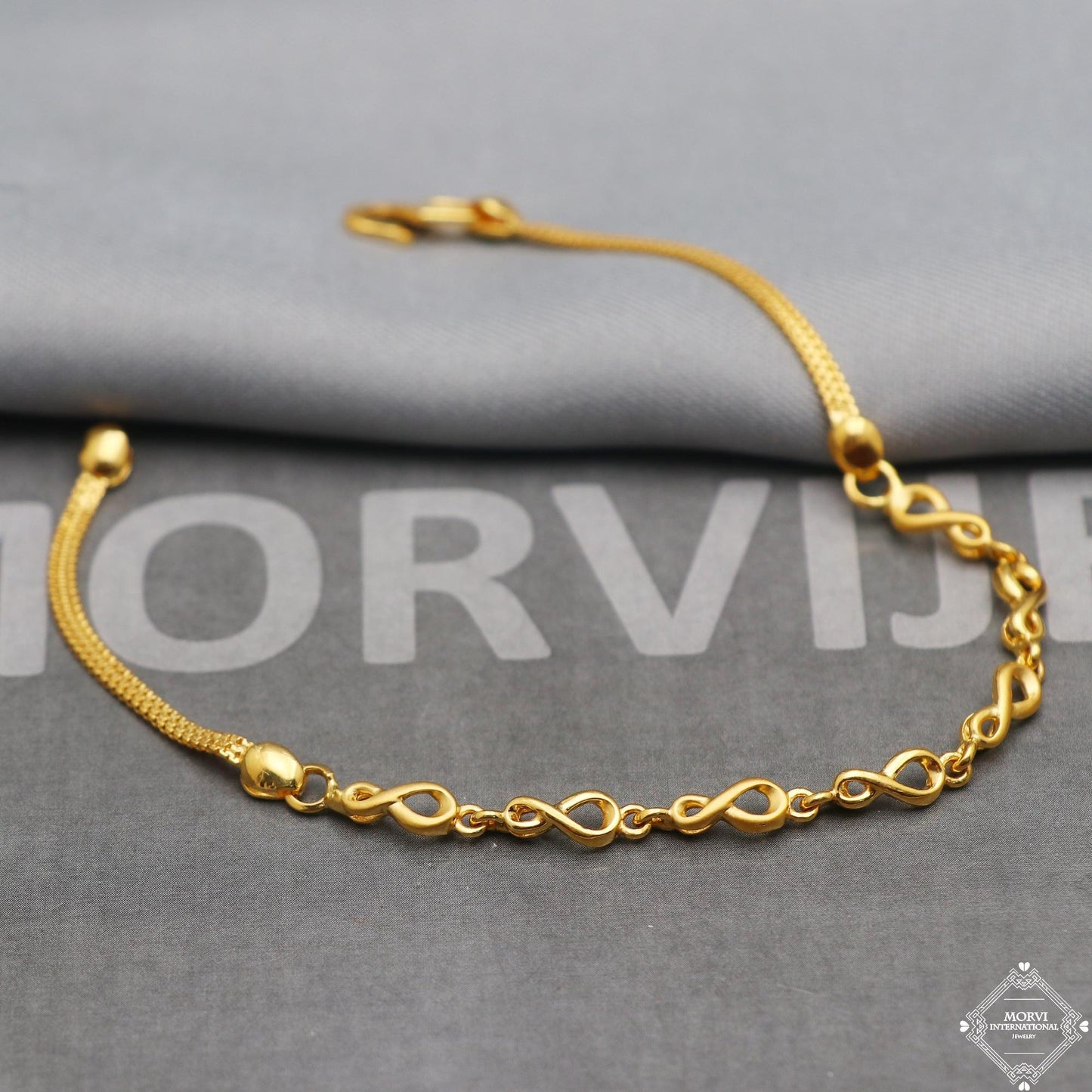 Fabulous 22k Yellow Gold Link Women Bracelet 7 inches Indian Handmade Women Jewelry, K5353