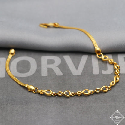 Fabulous 22k Yellow Gold Link Women Bracelet 7 inches Indian Handmade Women Jewelry, K5353