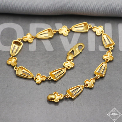 22k Yellow Gold Women Bracelet Indian Handmade Women Jewelry, K5356