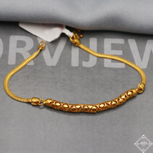 Fabulous 22k Yellow Gold Link Women Bracelet 6.75 inches Indian Handmade Women Jewelry, K5357