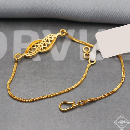 Fabulous 22k Yellow Gold Chain Women Bracelet 7 inches Indian Handmade Women Jewelry, K5360
