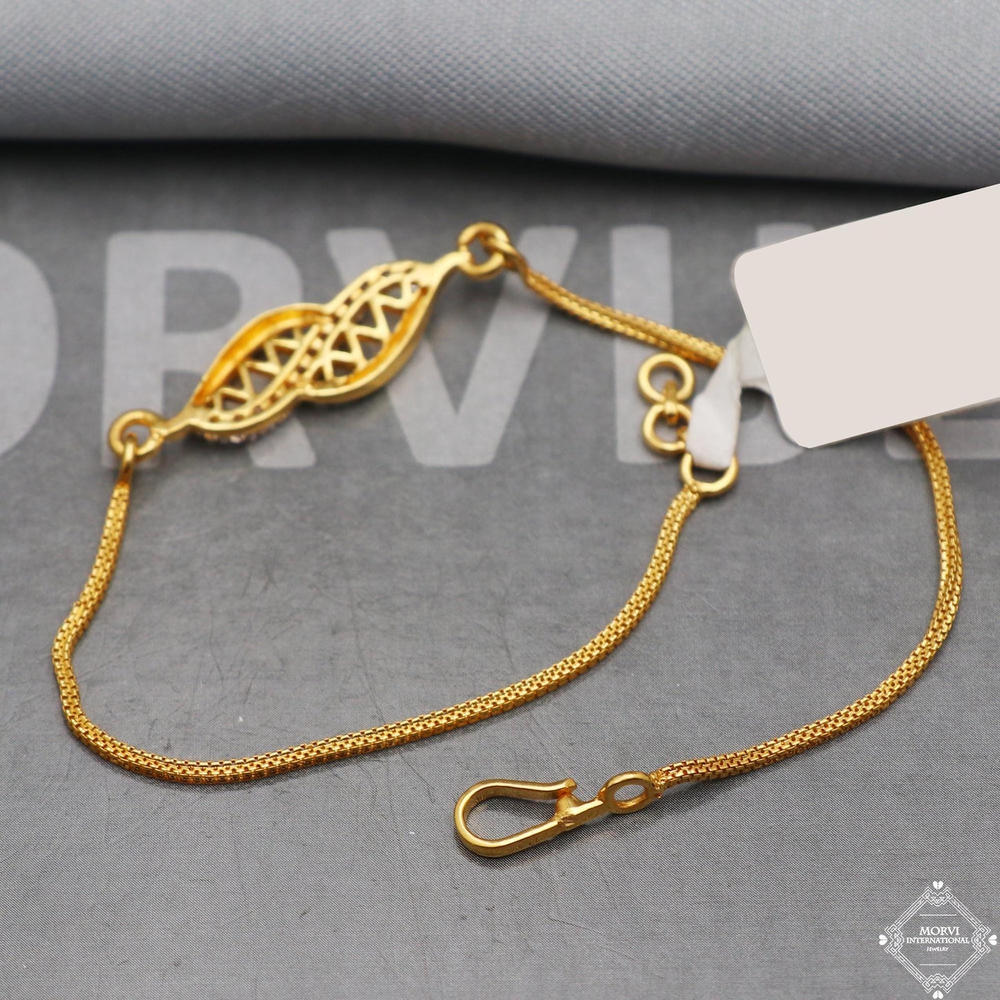 Fabulous 22k Yellow Gold Chain Women Bracelet 7 inches Indian Handmade Women Jewelry, K5360