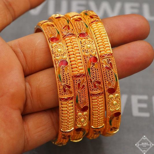 Pure Gold Bangles Bracelet Wedding Jewelry, K5362