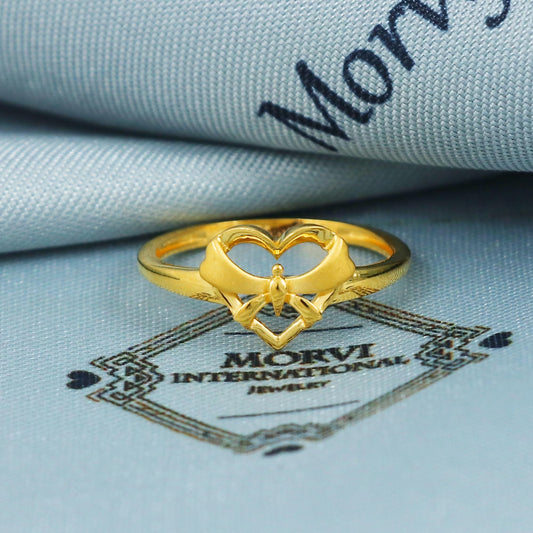 solid 22k gold ring Dainty Indian Jewelry Exclusive Authentic BIS Stamped "22k916" Jewelry, MJ0008