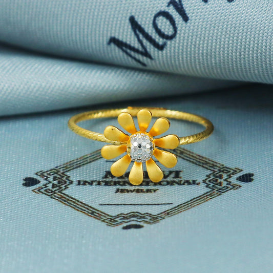 solid 22k Gold Ring Dainty Indian Jewelry Exclusive Authentic BIS Hallmarked Stamped "22k916" Jewelry, MJ0014