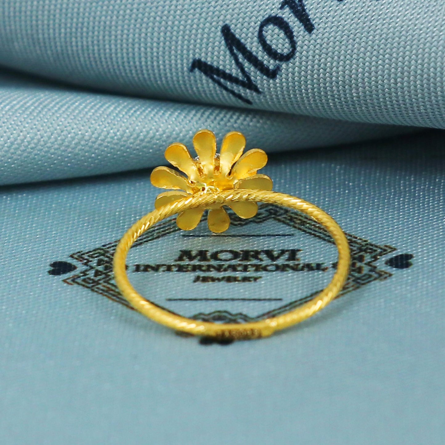solid 22k Gold Ring Dainty Indian Jewelry Exclusive Authentic BIS Hallmarked Stamped "22k916" Jewelry, MJ0014