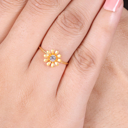 solid 22k Gold Ring Dainty Indian Jewelry Exclusive Authentic BIS Hallmarked Stamped "22k916" Jewelry, MJ0014