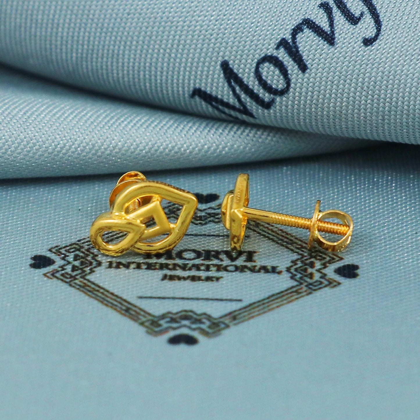 Small 22kt 22k Gold Stud Earrings Dainty Indian Jewelry, screw back earrings, tiny stud earrings, MJ0021