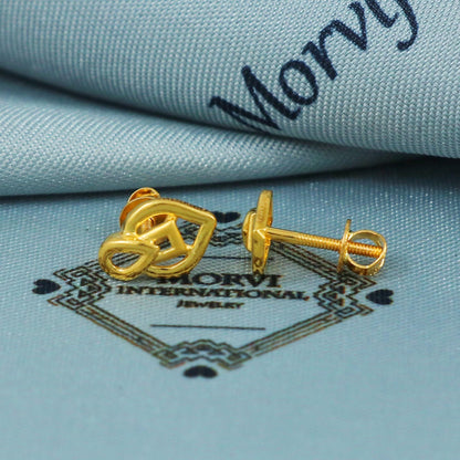 Small 22kt 22k Gold Stud Earrings Dainty Indian Jewelry, screw back earrings, tiny stud earrings, MJ0021