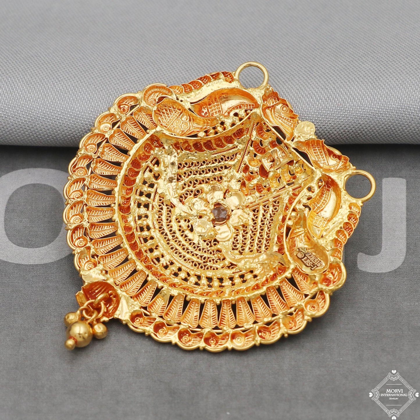 22k gold pendant necklace Handmade Indian Mangalsutra Handmade Vintage Antique Design Jewelry, K5063