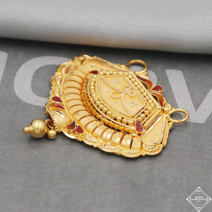 22k Yellow Gold Pendant Necklace Handmade Indian Mangal sutra Handmade Vintage Antique Design Jewelry, K5064