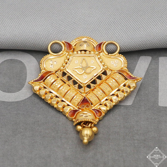 22k Yellow Gold Pendant Necklace Indian Mangal sutra Handmade Jewelry, K5085