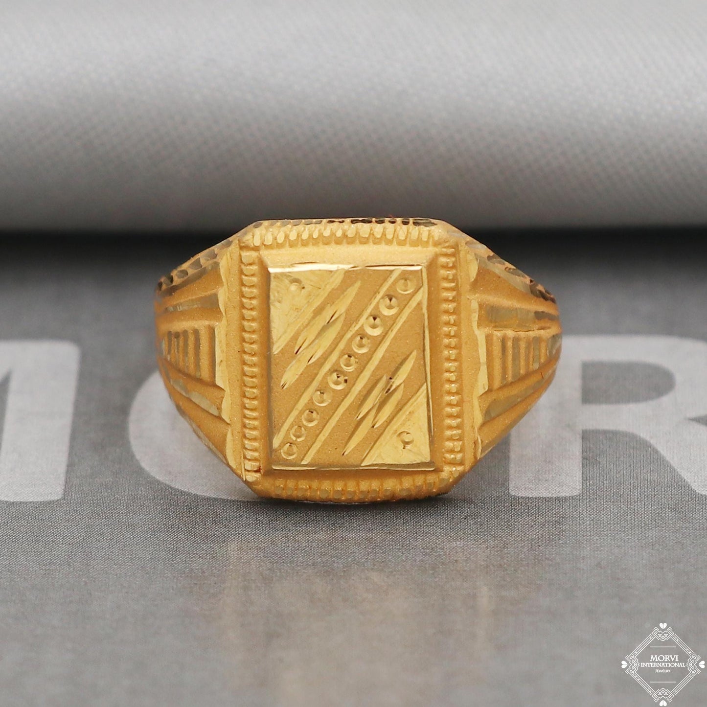 22k Yellow Gold Ring All, Hand Carved Gold Ring Jewelry, Indian Gold Ring, K5090A