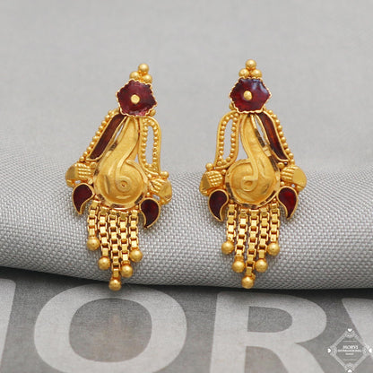 real gold solid 22kt earrings, K5203