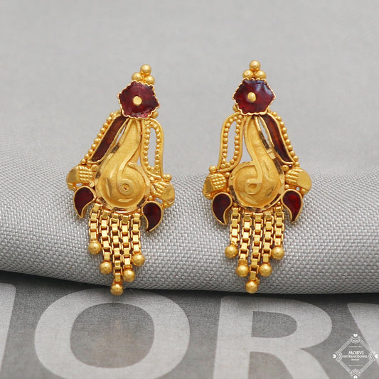 real gold solid 22kt earrings, K5203