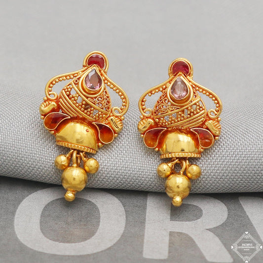 solid 22k gold earrings jewelry, women gold earrings jewelry, K5209