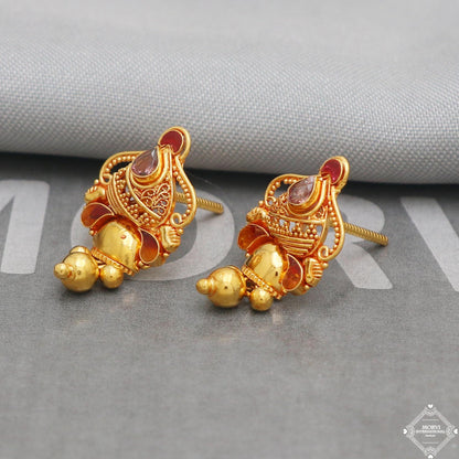 solid 22k gold earrings jewelry, women gold earrings jewelry, K5209
