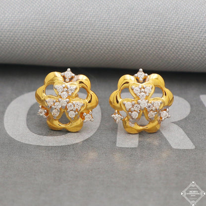clovers flower stone earrings 22k jewelry, 22kt jewelry, K5213