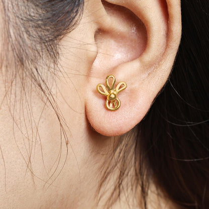 22k yellow gold stud earring, MJ0030