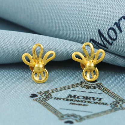 22k yellow gold stud earring, MJ0030