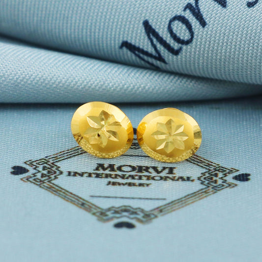 22k Gold Stud Earrings Indian Jewelry Exclusive Authentic BIS Hallmarked Stamped "22k916" Jewelry, MJ0034
