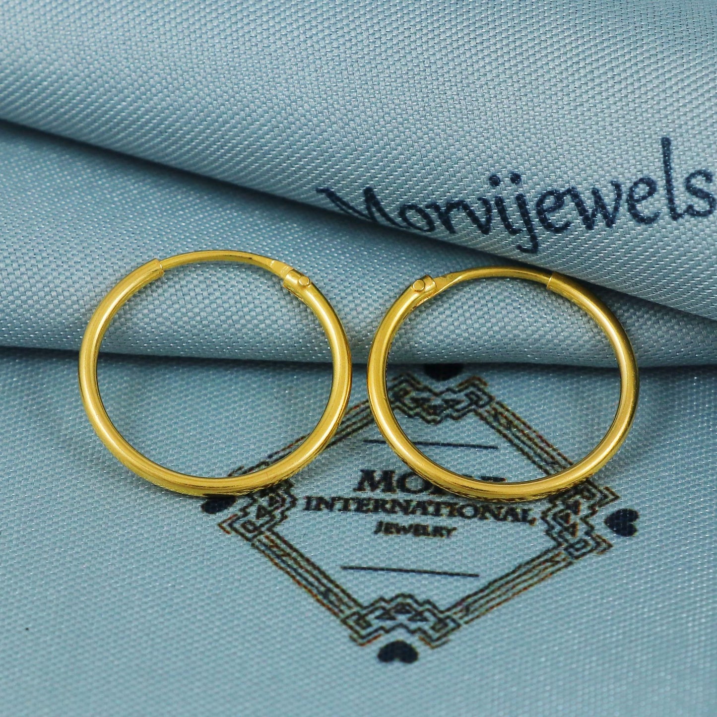 22k Gold Hoop Earrings Dainty Indian 22kt Jewelry Exclusive Authentic BIS Hallmarked Stamped "22k916" Jewelry, MJ0065