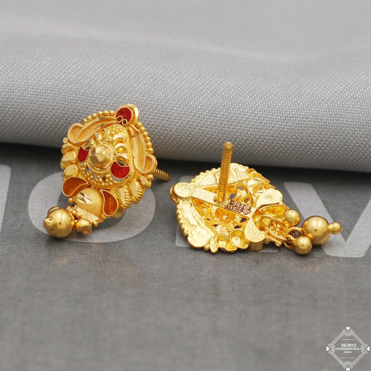 22k pure gold earrings jewelry, K5227