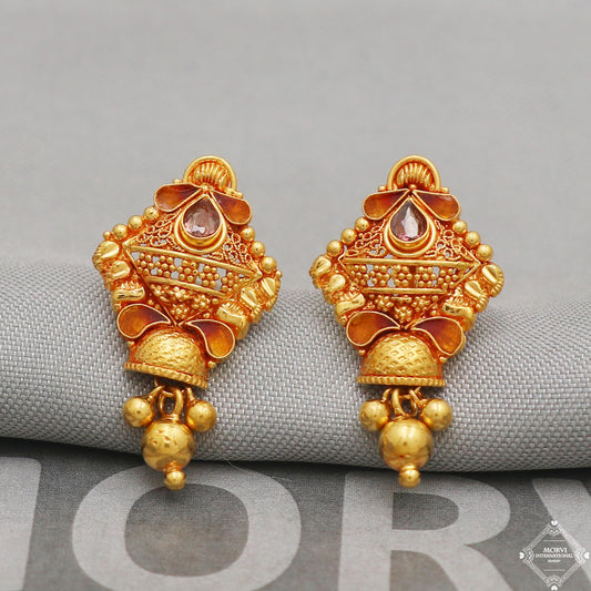 22k solid gold  stud earrings jewelry, K5228