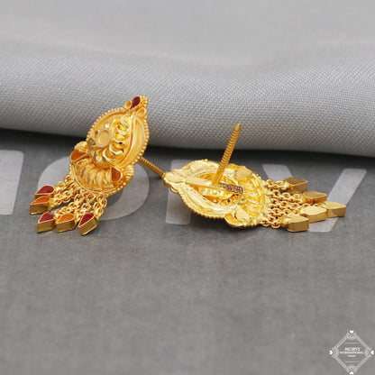 22k solid gold stud earrings jewelry, K5231