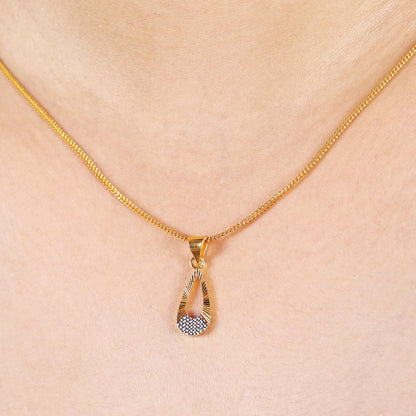 Two Tone 22k Gold Pendant Indian 22kt Two Tone Jewelry Exclusive Authentic BIS Hallmarked Stamped "22k916" Jewelry, MJ0070