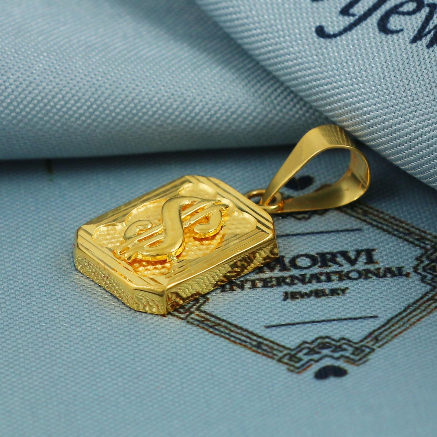 22k Gold Dollar Sign Pendant – 1.91g Handmade Real Gold Jewelry, Symbol of Wealth & Success, 28x13mm US Dollar Necklace Charm, MJ0072