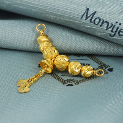 Pure 22k yellow gold Beads Ball Pendant indian style wedding jewelry for gift, MJ0077