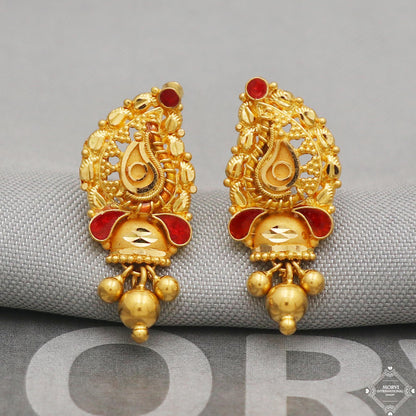women earrings in 22k gold jewelry