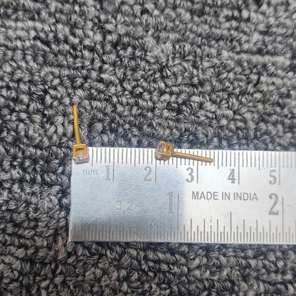 22k Gold Stud Earrings Handmade Jewelry, 4mm cz 22kt Gold Small Stone studs for gift
