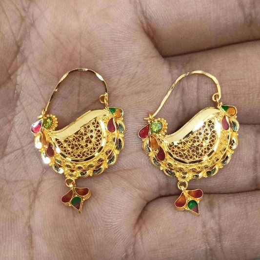 22k gold earrings handmade indian handmade wedding jewelry, K1471