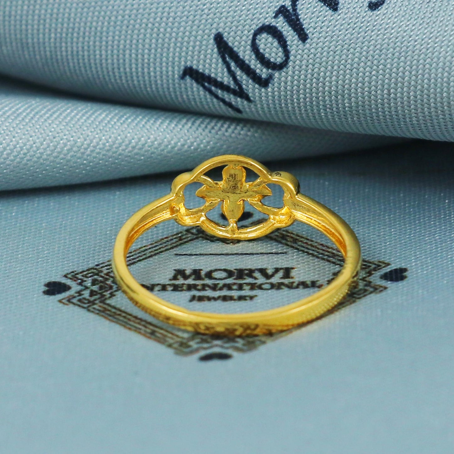 solid 22k Gold Ring Dainty Indian Jewelry Exclusive Authentic BIS Hallmarked Stamped "22k916" Jewelry, MJ0013