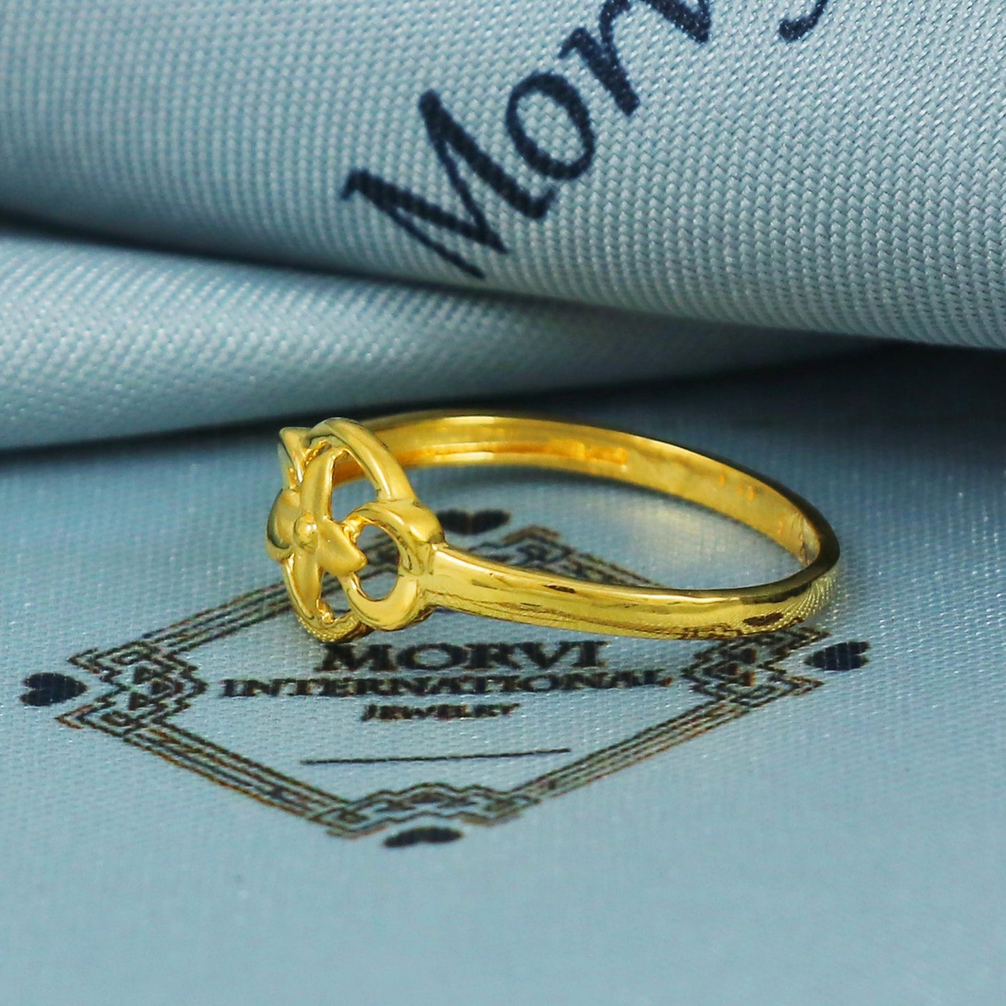 solid 22k Gold Ring Dainty Indian Jewelry Exclusive Authentic BIS Hallmarked Stamped "22k916" Jewelry, MJ0013