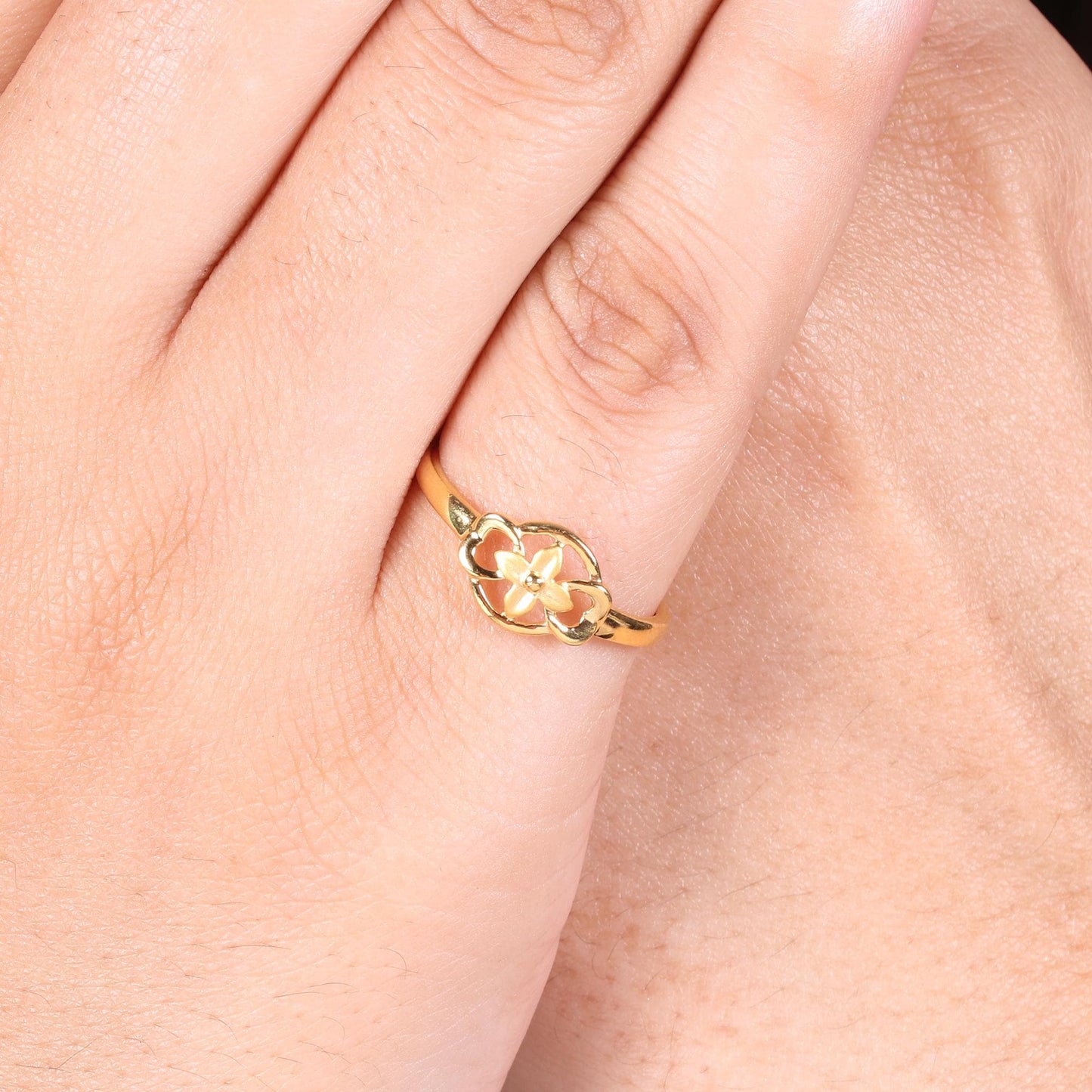 solid 22k Gold Ring Dainty Indian Jewelry Exclusive Authentic BIS Hallmarked Stamped "22k916" Jewelry, MJ0013