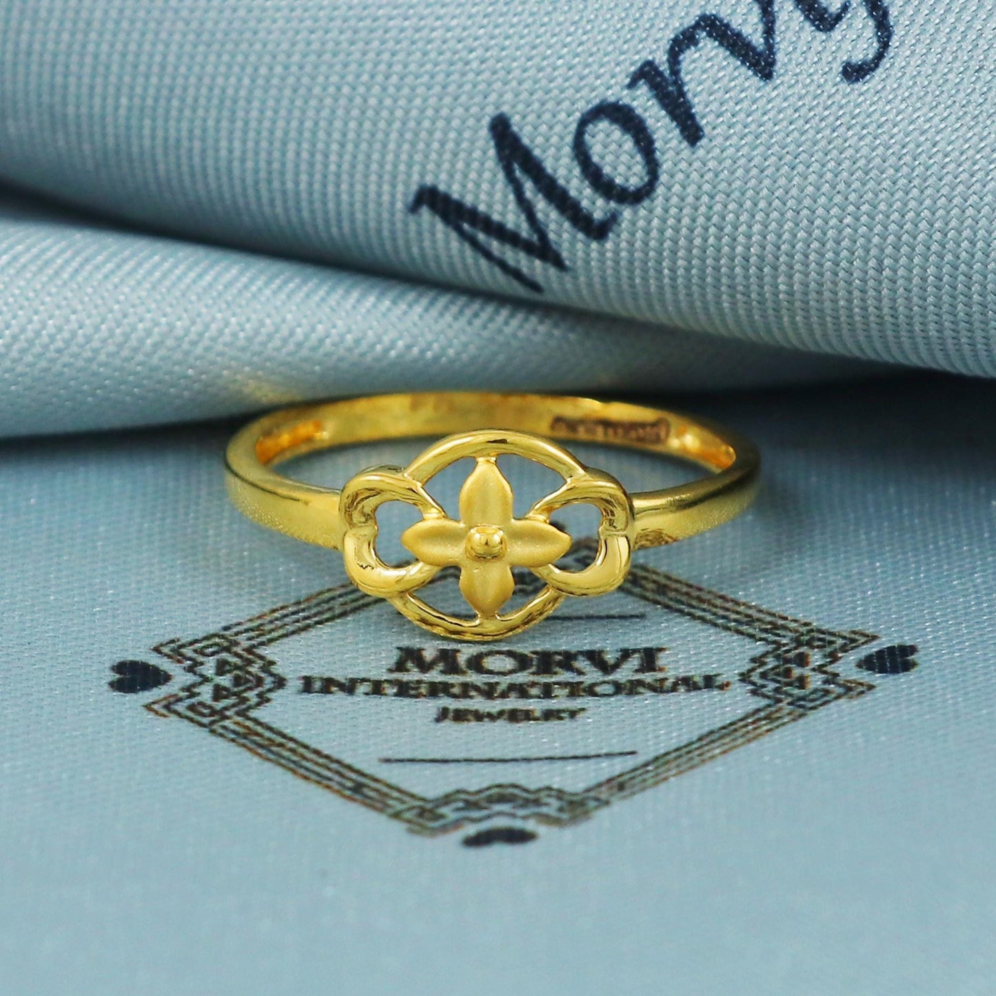 solid 22k Gold Ring Dainty Indian Jewelry Exclusive Authentic BIS Hallmarked Stamped "22k916" Jewelry, MJ0013