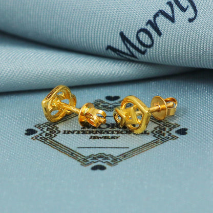 Small 22kt 22k Gold Stud Earrings Dainty Indian Jewelry, screw back earrings, tiny stud earrings, MJ0021