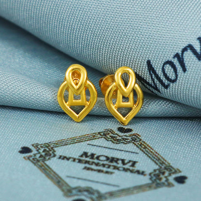 Small 22kt 22k Gold Stud Earrings Dainty Indian Jewelry, screw back earrings, tiny stud earrings, MJ0021