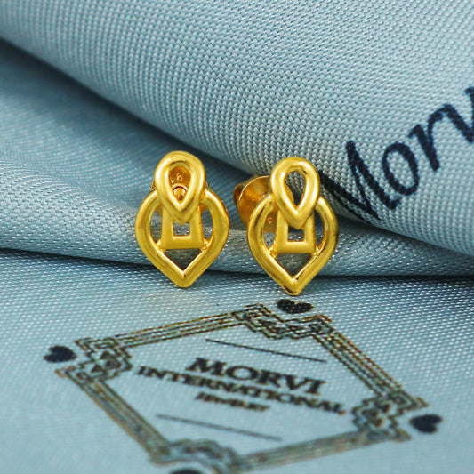 Small 22kt 22k Gold Stud Earrings Dainty Indian Jewelry, screw back earrings, tiny stud earrings, MJ0021