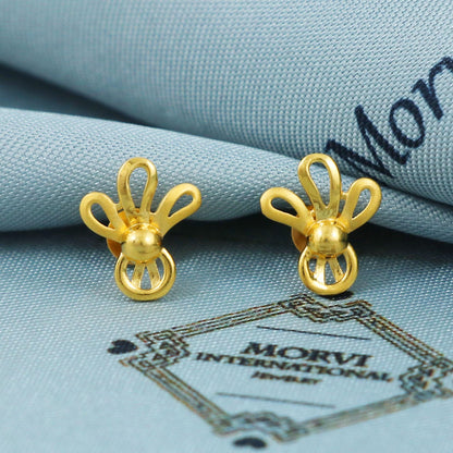 22k yellow gold stud earring, MJ0030