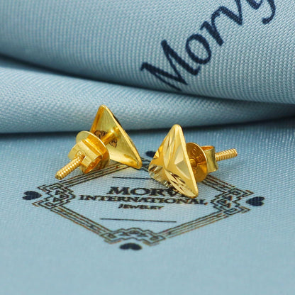 22k Gold Stud Earrings Dainty Indian Jewelry Exclusive Authentic BIS Hallmarked Stamped "22k916" Jewelry, MJ0036