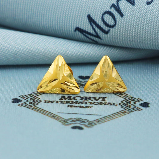 22k Gold Stud Earrings Dainty Indian Jewelry Exclusive Authentic BIS Hallmarked Stamped "22k916" Jewelry, MJ0036