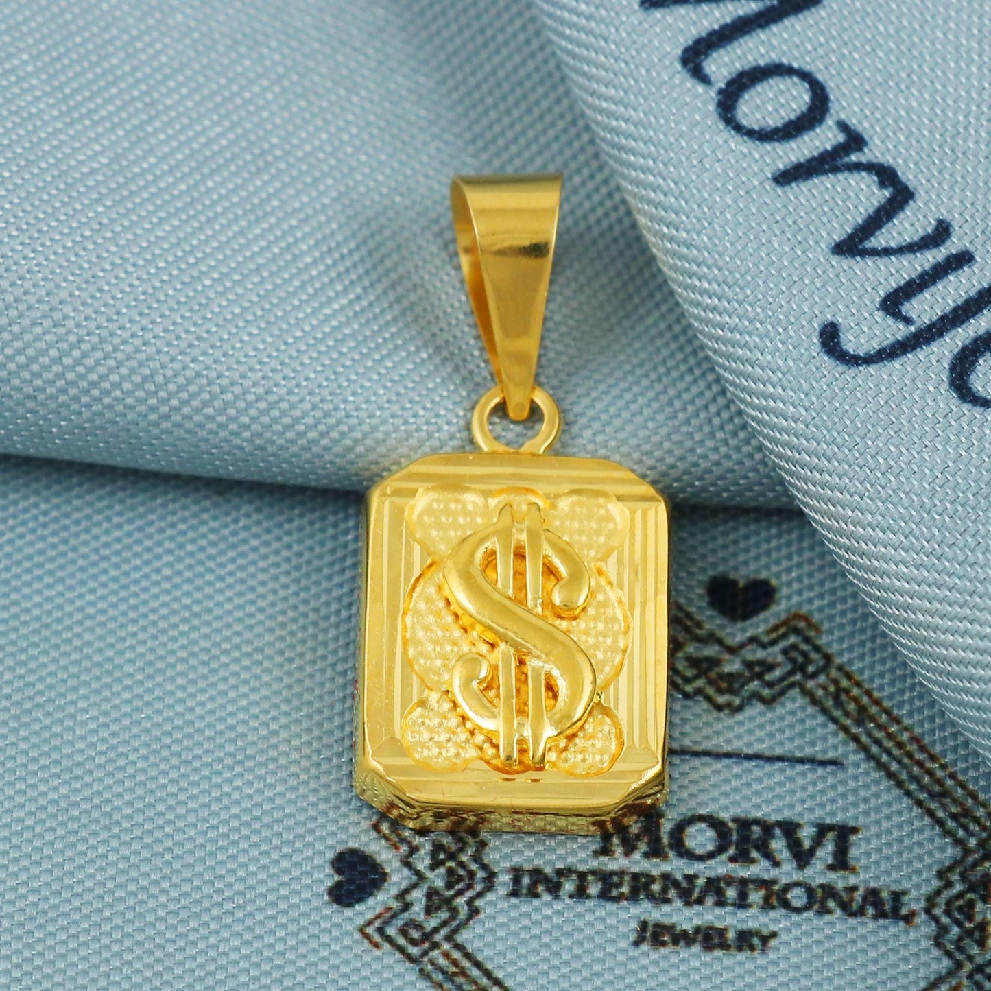 22k Gold Dollar Sign Pendant – 1.91g Handmade Real Gold Jewelry, Symbol of Wealth & Success, 28x13mm US Dollar Necklace Charm, MJ0072